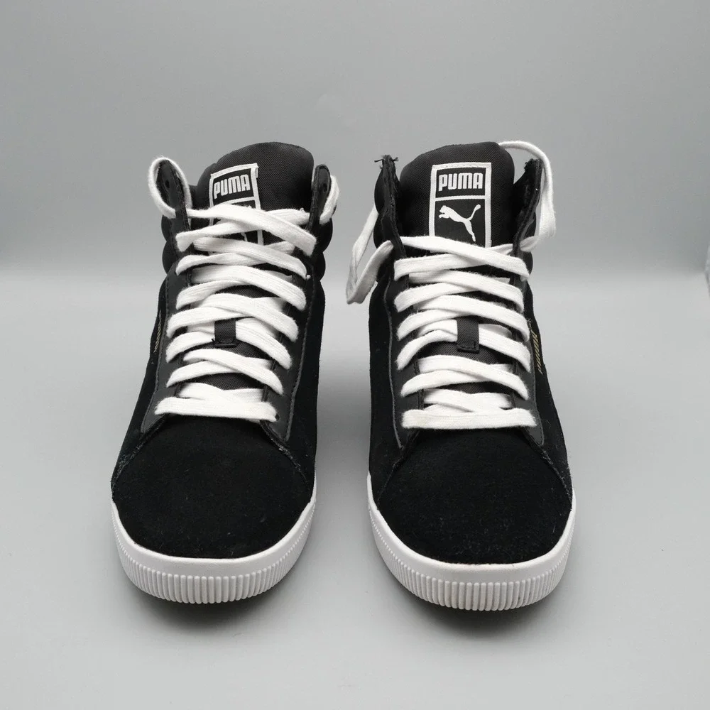 Puma Vikky Wedge Women Black Suede Hidden Heel Streetwear 8 356049 01